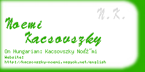 noemi kacsovszky business card